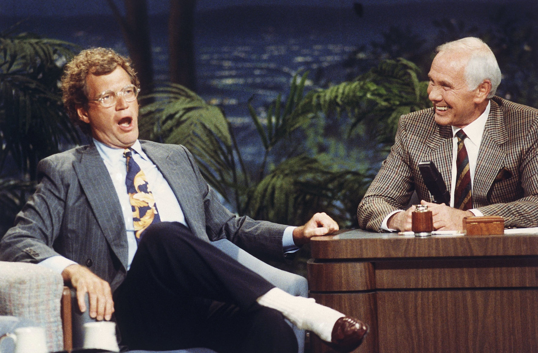 1991: David Letterman with Johnny Carson